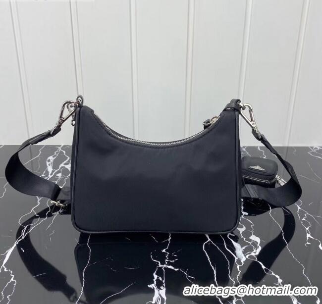 Promotional Prada Re-Edition 2005 Nylon Shoulder Bag 1BH204 Black 2020