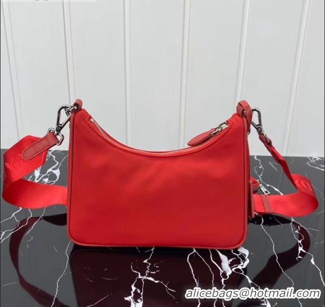 Discount Prada Re-Edition 2005 Nylon Shoulder Bag 1BH204 Red 2020