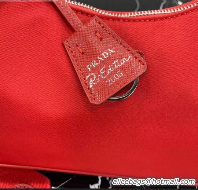 Discount Prada Re-Edition 2005 Nylon Shoulder Bag 1BH204 Red 2020