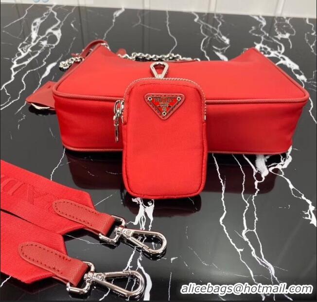 Discount Prada Re-Edition 2005 Nylon Shoulder Bag 1BH204 Red 2020