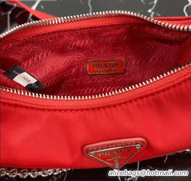 Discount Prada Re-Edition 2005 Nylon Shoulder Bag 1BH204 Red 2020