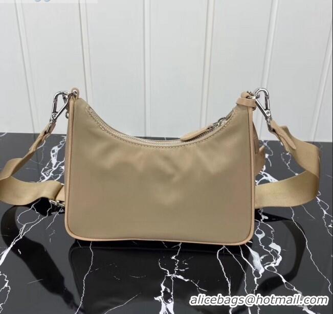 Top Quality Prada Re-Edition 2005 Nylon Shoulder Bag 1BH204 Beige 2020