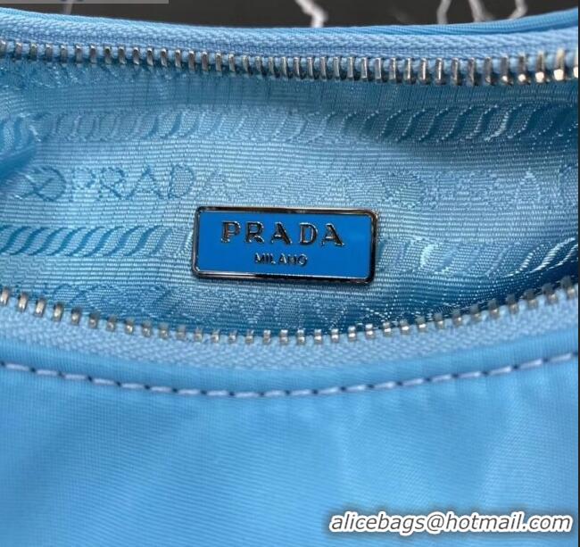 New Product Prada Re-Edition 2005 Nylon Shoulder Bag 1BH204 Blue 2020