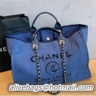 Famous Brand Chanel Deauville Large Shopping Bag A66941 Denim Blue 2021 08