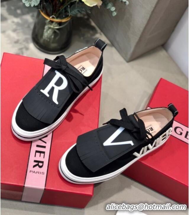 Good Product Roger Vivier Canvas Sneakers with Detachable Tassel Black 111451