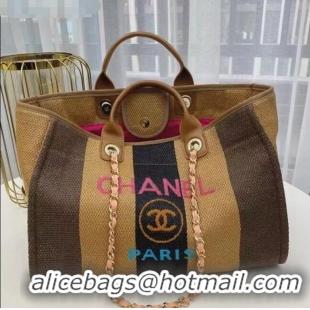 New Design Chanel Deauville Large Shopping Bag A66941 Brown/Beige/Black 2021 02