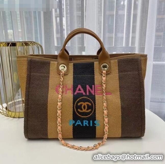 New Design Chanel Deauville Large Shopping Bag A66941 Brown/Beige/Black 2021 02