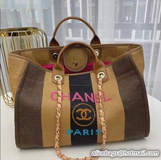 New Design Chanel Deauville Large Shopping Bag A66941 Brown/Beige/Black 2021 02