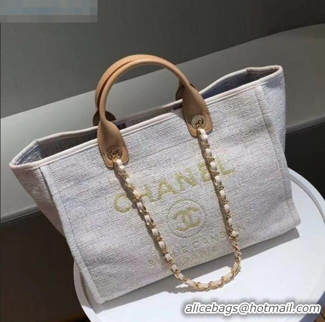 Buy Classic Chanel Deauville Large Shopping Bag A66941 White 2021 04