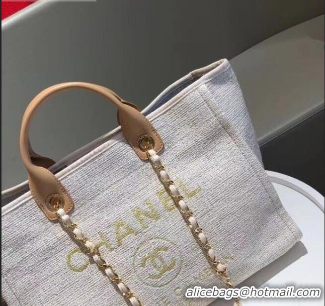 Buy Classic Chanel Deauville Large Shopping Bag A66941 White 2021 04