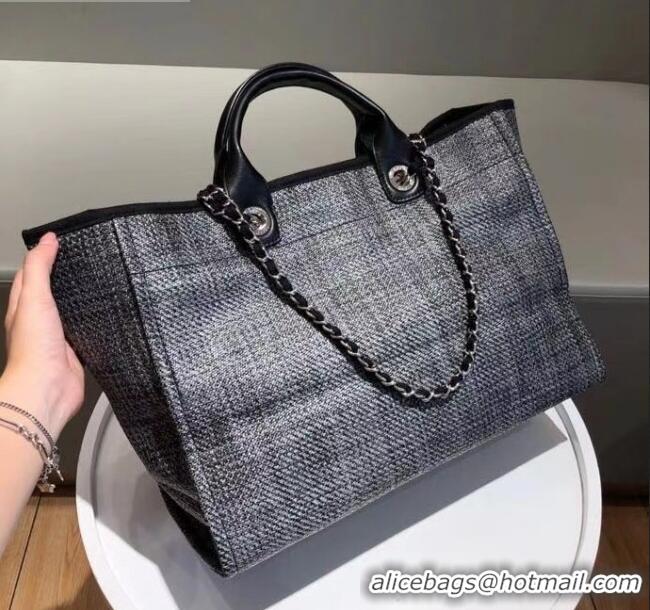 Famous Brand Chanel Deauville Large Shopping Bag A66941 Silver/Black 2021 05