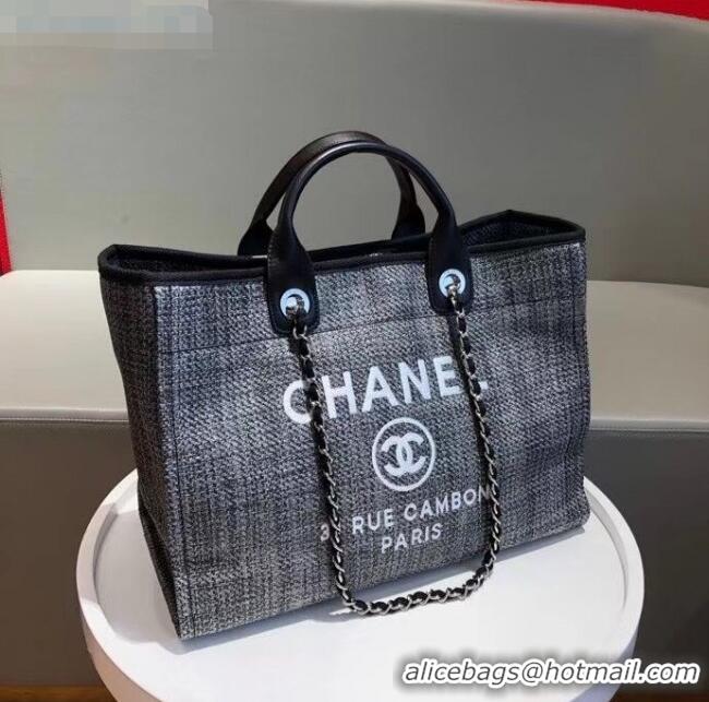 Famous Brand Chanel Deauville Large Shopping Bag A66941 Silver/Black 2021 05