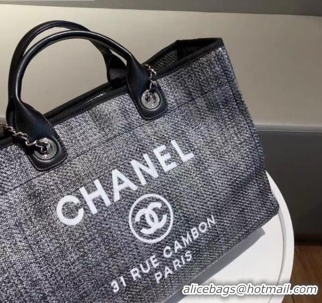 Famous Brand Chanel Deauville Large Shopping Bag A66941 Silver/Black 2021 05