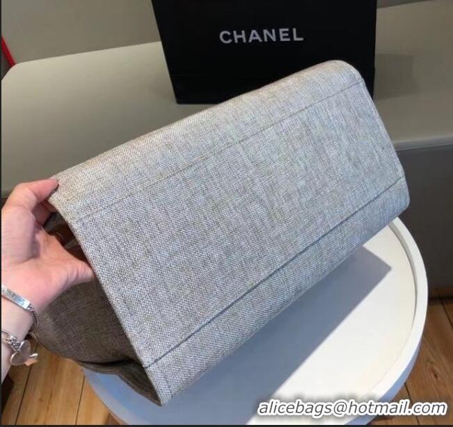 Buy Discount Chanel Deauville Large Shopping Bag A66941 Grey/Pink 2021 06