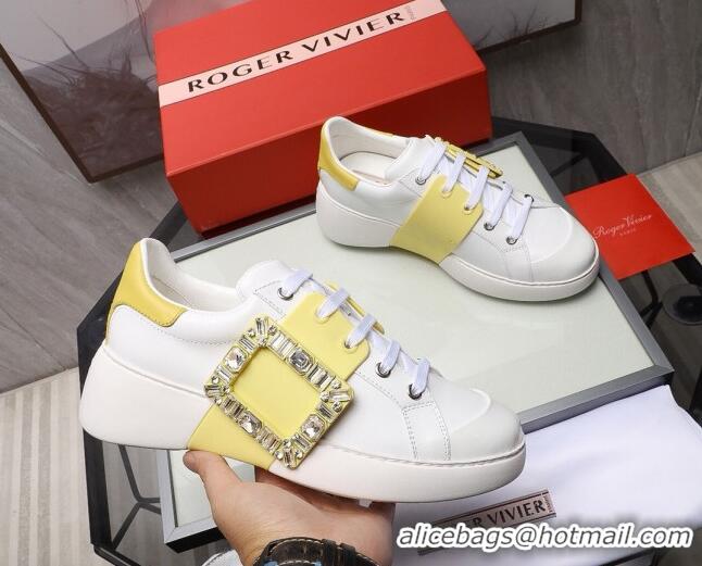 Design Promotion Roger Vivier Crystal Buckle Sneakers 121818 Yellow