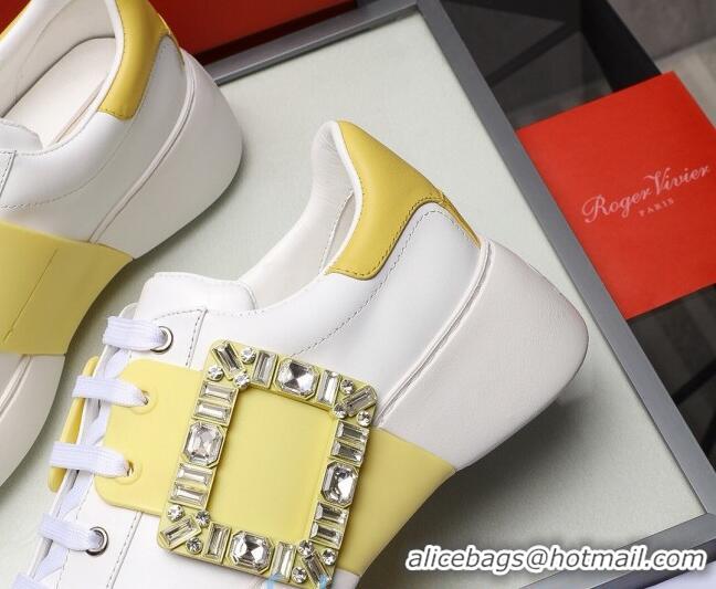 Design Promotion Roger Vivier Crystal Buckle Sneakers 121818 Yellow