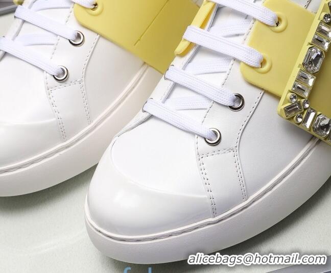 Design Promotion Roger Vivier Crystal Buckle Sneakers 121818 Yellow