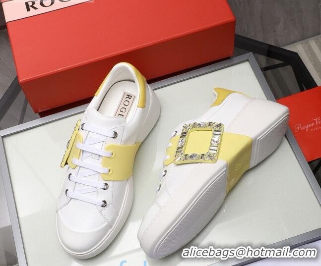 Design Promotion Roger Vivier Crystal Buckle Sneakers 121818 Yellow