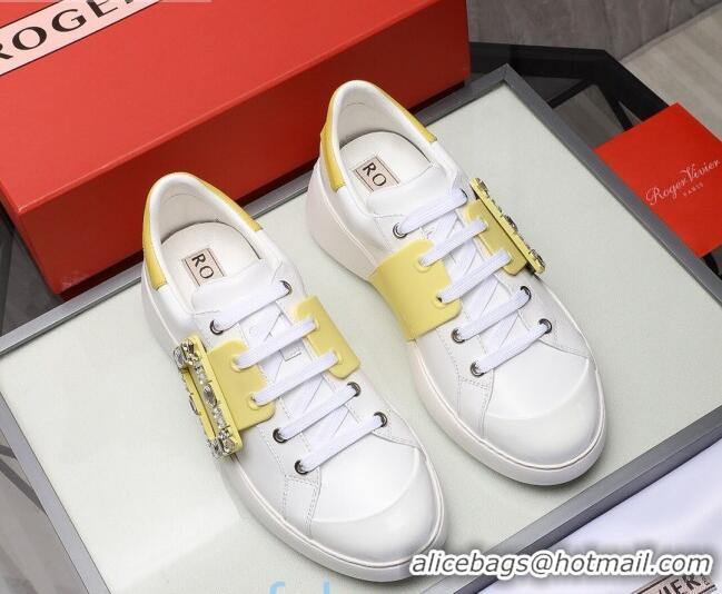 Design Promotion Roger Vivier Crystal Buckle Sneakers 121818 Yellow