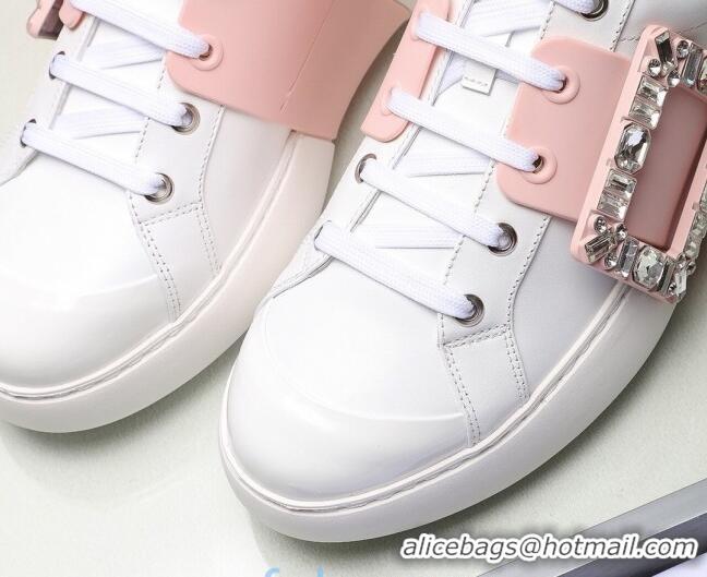 Good Quality Roger Vivier Crystal Buckle Sneakers 121818 Pink