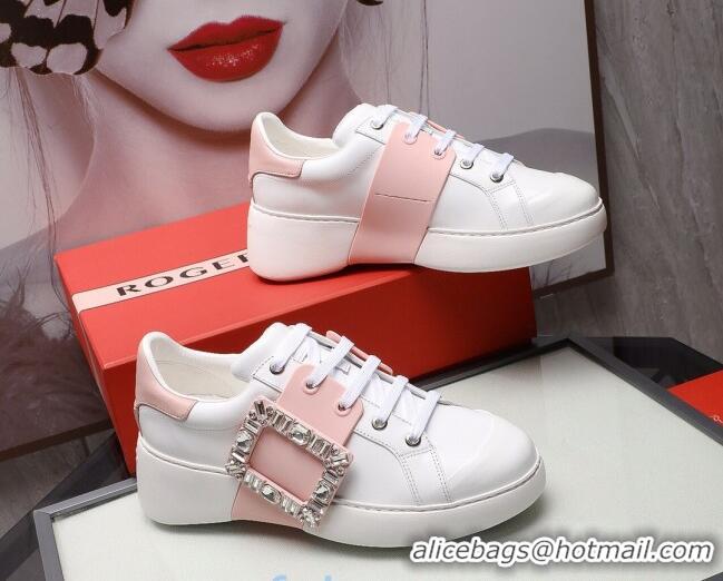 Good Quality Roger Vivier Crystal Buckle Sneakers 121818 Pink