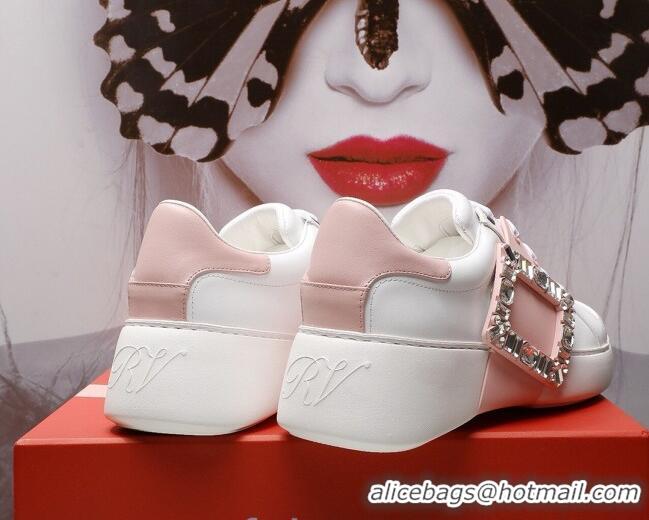 Good Quality Roger Vivier Crystal Buckle Sneakers 121818 Pink