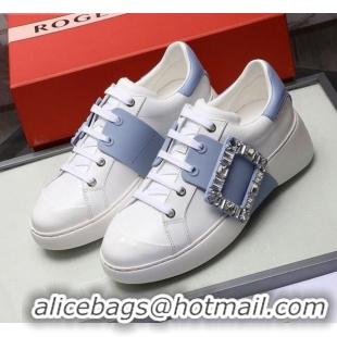 Best Product Roger Vivier Crystal Buckle Sneakers 121818 Blue