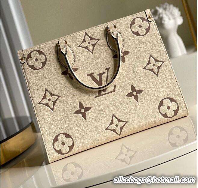 Famous Brand Louis Vuitton Original Onthego medium tote bag cream M45495 Brown Logo