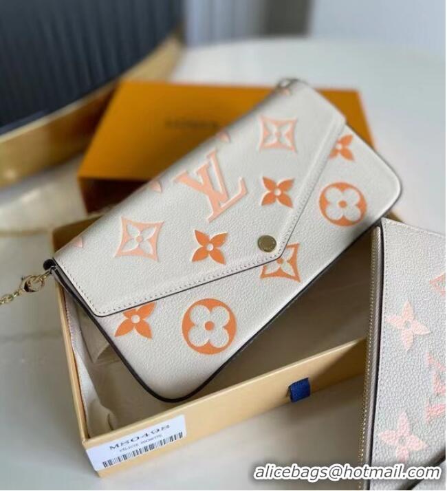 Best Price Louis Vuitton Monogram Empreinte FELICIE POCHETTE M80498 Cream & Saffron