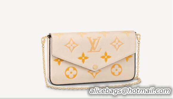 Best Price Louis Vuitton Monogram Empreinte FELICIE POCHETTE M80498 Cream & Saffron