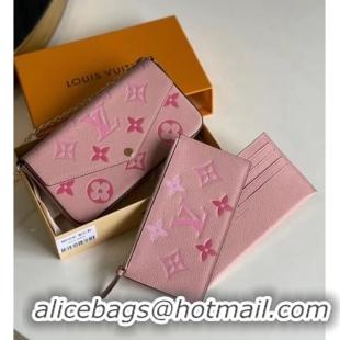 New Design Louis Vuitton Monogram Empreinte FELICIE POCHETTE M80498 pink