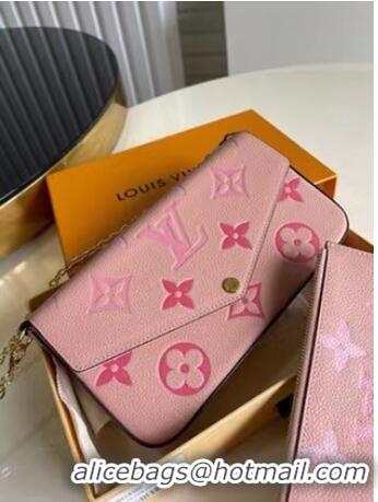 New Design Louis Vuitton Monogram Empreinte FELICIE POCHETTE M80498 pink