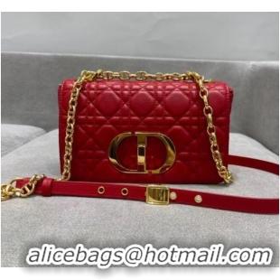 Pretty Style Dior SMALL DIOR CARO BAG red Soft Cannage Calfskin M9241