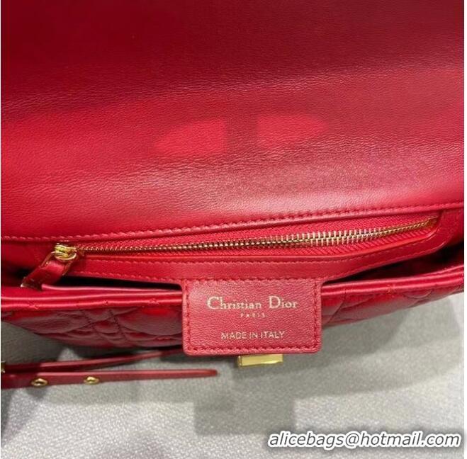 Pretty Style Dior SMALL DIOR CARO BAG red Soft Cannage Calfskin M9241