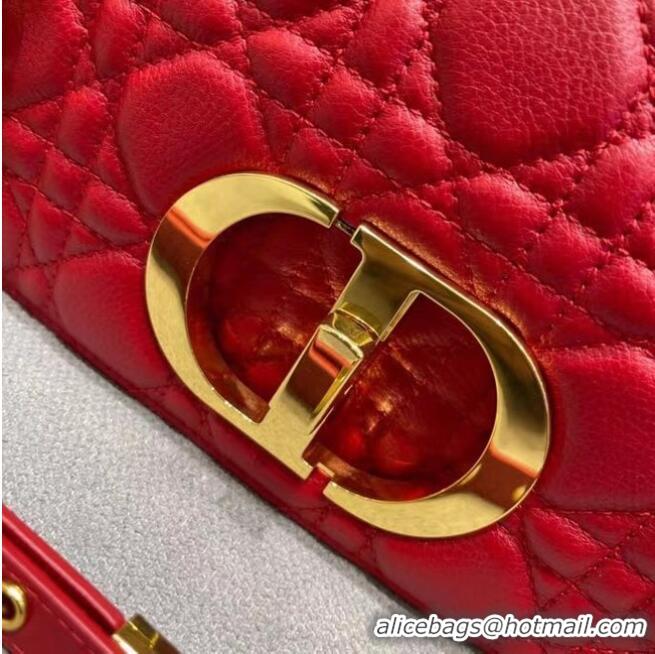 Pretty Style Dior SMALL DIOR CARO BAG red Soft Cannage Calfskin M9241