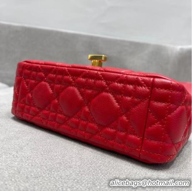 Pretty Style Dior SMALL DIOR CARO BAG red Soft Cannage Calfskin M9241