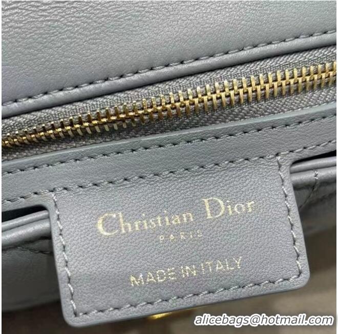 Top Quality Dior SMALL DIOR CARO BAG Soft Cannage Calfskin M9241 grey