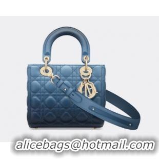 Classic LADY DIOR MY ABCDIOR BAG Indigo Blue Gradient Cannage Lambskin M0538OS