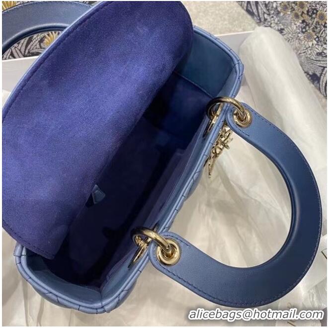 Classic LADY DIOR MY ABCDIOR BAG Indigo Blue Gradient Cannage Lambskin M0538OS