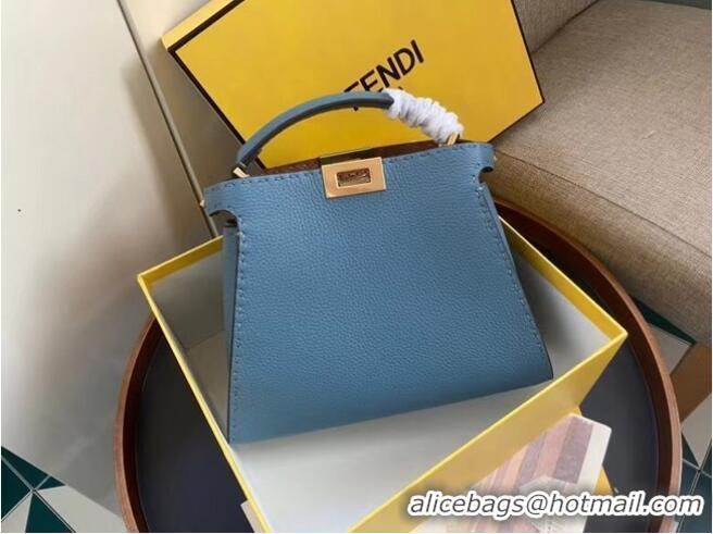 Hot Sell Fendi PEEKABOO ISEEU MEDIUM leather bag 70192 blue