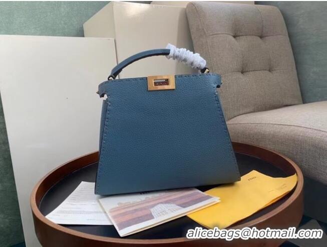 Hot Sell Fendi PEEKABOO ISEEU MEDIUM leather bag 70192 blue