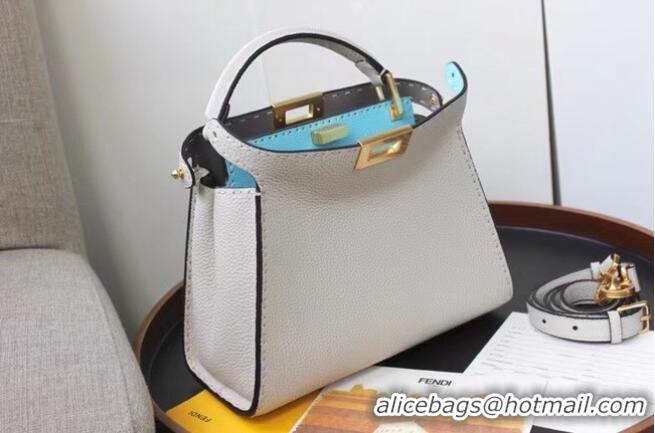 Luxury Discount Fendi PEEKABOO ISEEU MEDIUM leather bag 70192 white