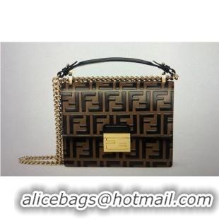 New Design Fendi Original Leather Bag FF8965 Brown