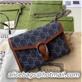 Free Shipping Discount Gucci Dionysus mini chain bag 401231 Dark blue