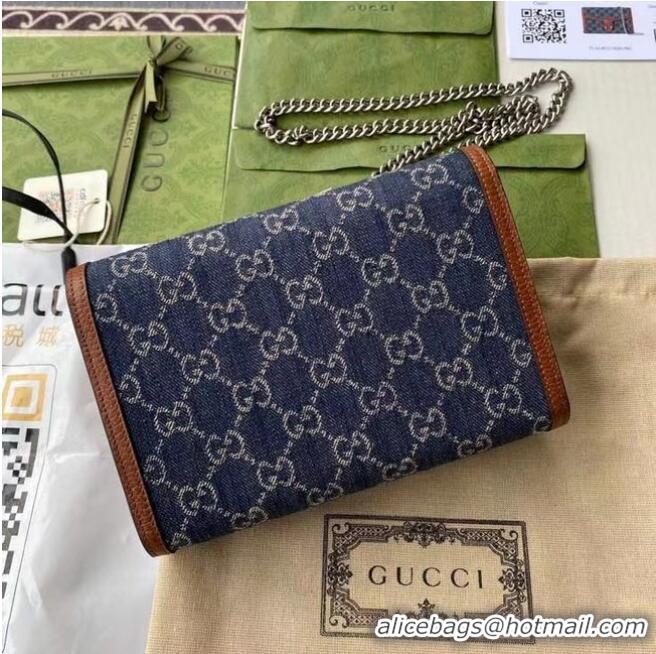 Free Shipping Discount Gucci Dionysus mini chain bag 401231 Dark blue