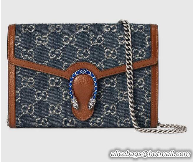 Free Shipping Discount Gucci Dionysus mini chain bag 401231 Dark blue