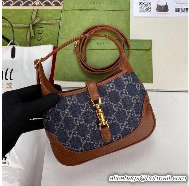 Best Quality Gucci Jackie 1961 mini shoulder bag 637092 Dark blue