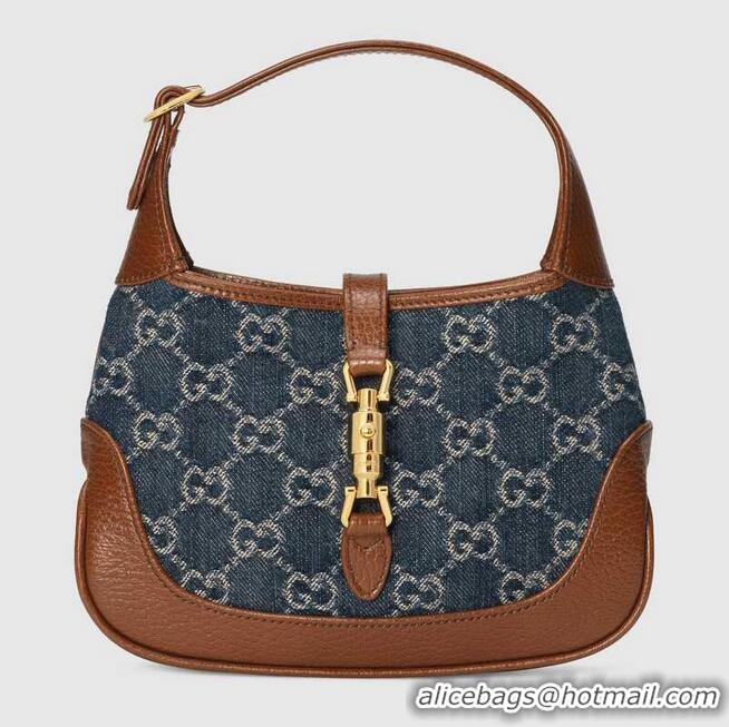 Best Quality Gucci Jackie 1961 mini shoulder bag 637092 Dark blue