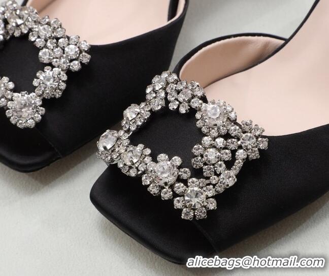 Buy Duplicate Roger Vivier Glitter Sandals 6.6cm 030810 Black