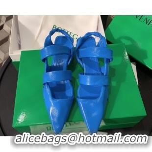 Low Price Bottega Veneta Lambskin Twisted Straps Point Sandals 85mm Heel 080635 Blue